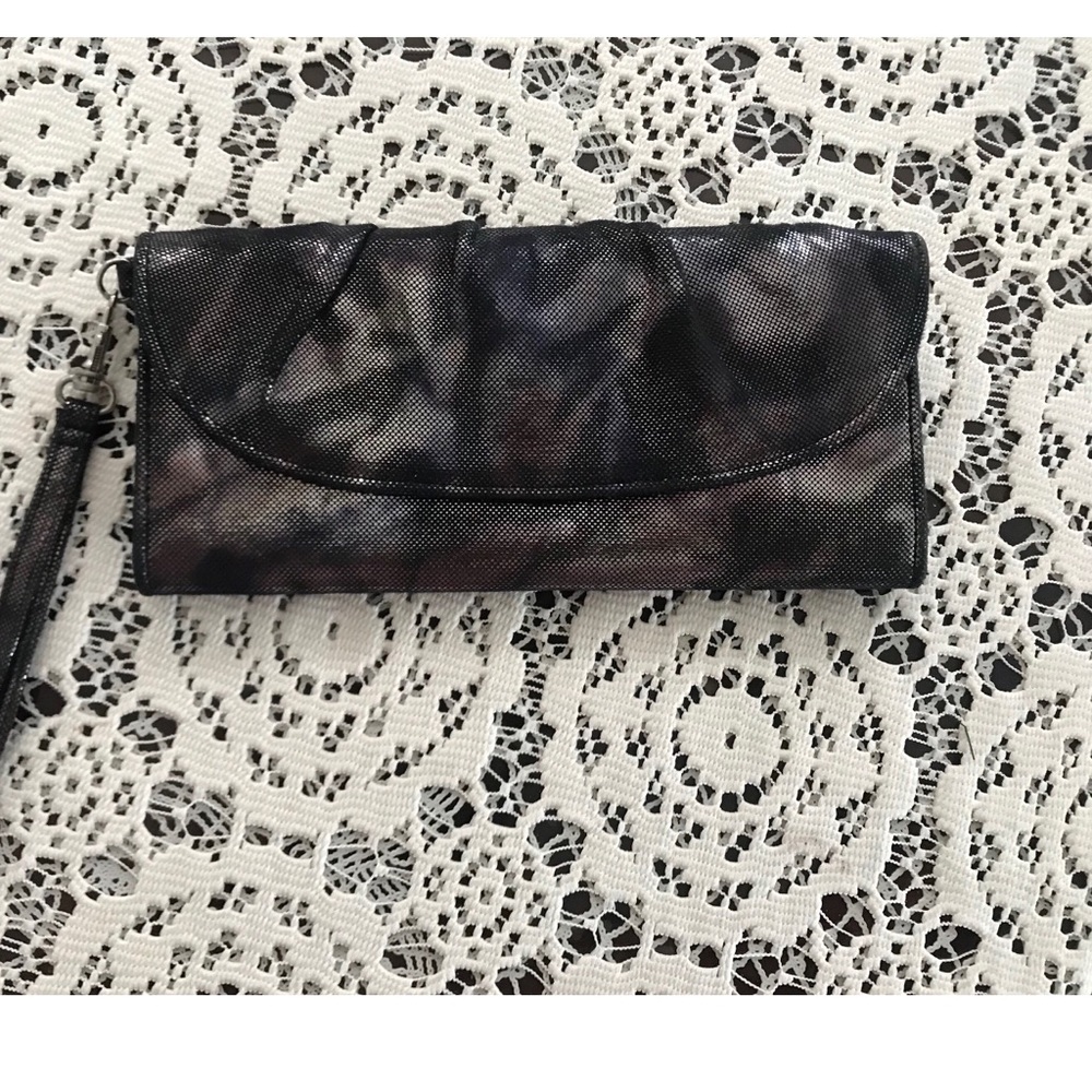 Large Unique Metallic Wristlet